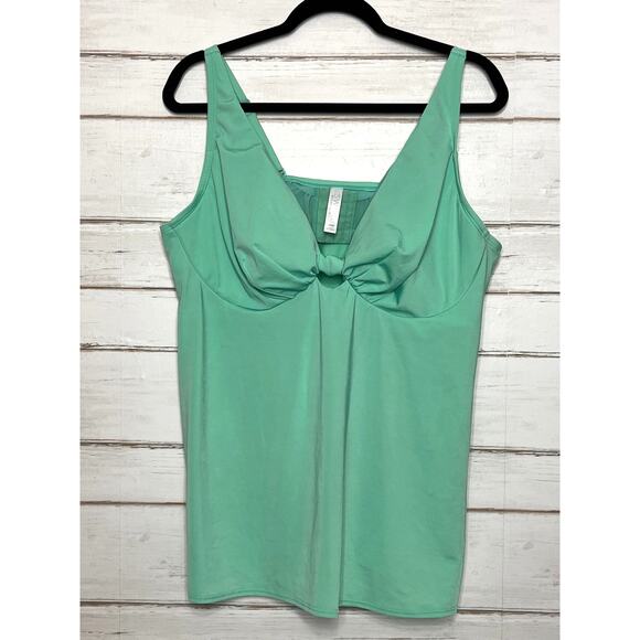 Cacique Other - Cacique Swim Mint Green Underwire Tankini Top 42DD Plus Size Supportive Swimwear
